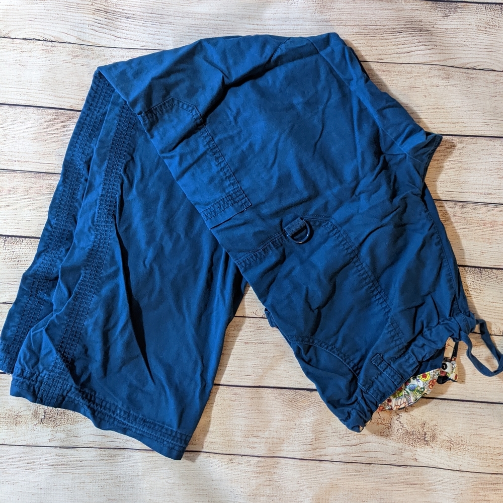 Koi Lindsey Cargo Scrub Pants, Women's LARGE TALL, Ocean Blue